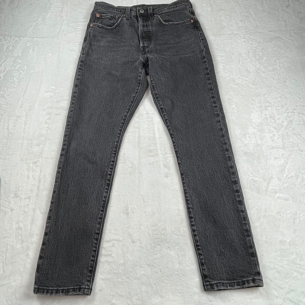 Levis 501 S Skinny Jeans Womens W26 L28 Dark Wash Black Button Fly 29502-0227